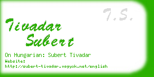 tivadar subert business card